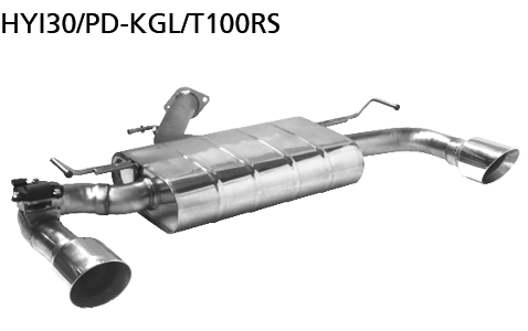 Bastuck HYI30/PD-KGL/T100RS Hyundai i30 i30 PD 1.0/1.4 T-GDI ab Baujahr 2017 Endschalldämpfer mit Ei