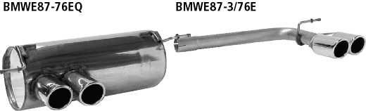 Bastuck BMWE87-3/76E BMW 1er E81 / 1er E87 118d / 120d Endrohrsatz mit Doppel-Endrohr RH 2 x Ø 76 mm