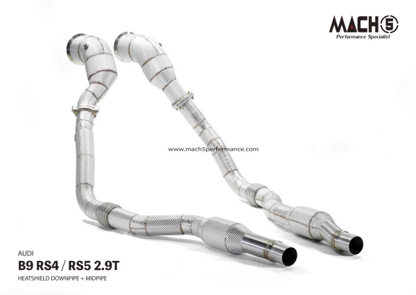 Mach5 Downpipe + Midpipe Audi B9 RS4 / RS5 2,9T EA839 Catless