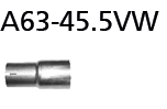 Bastuck A63-45.5VW Volkswagen Golf 6 Golf 6 Diesel Adapter Endschalldämpfer auf Serienanlage auf Ø 4