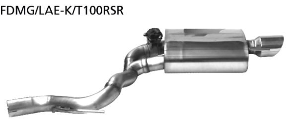 Bastuck FDMG/LAE-K/T100RSR Ford Mustang Mustang LAE 2.3l Ecoboost Endschalldämpfer mit Einfach-Endr