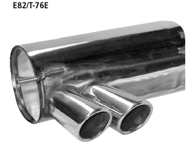 Bastuck E82-76E BMW 1er E82 123d Endschalldämpfer mit Doppel-Endrohr 2 x Ø 76 mm eingerollt, 20° sch