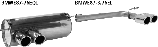 Bastuck BMWE87-3/76EL BMW 1er E81 / 1er E87 118d / 120d Endrohrsatz mit Doppel-Endrohr RH 2 x Ø 76 m